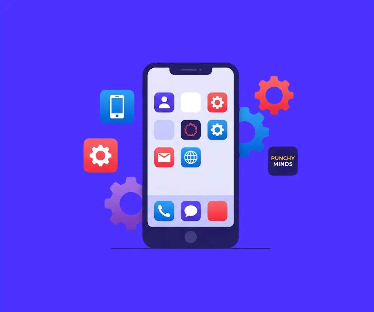 Mobile app development services with UI and app icons