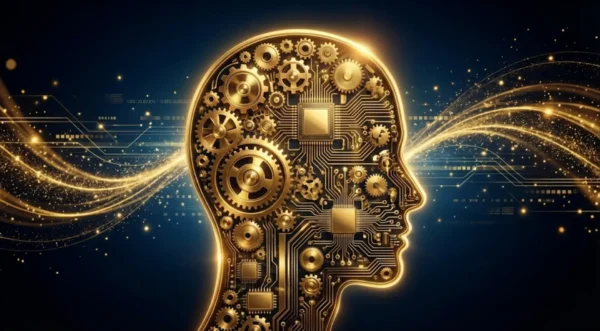 AI powered marketing strategy concept with digital brain illustration