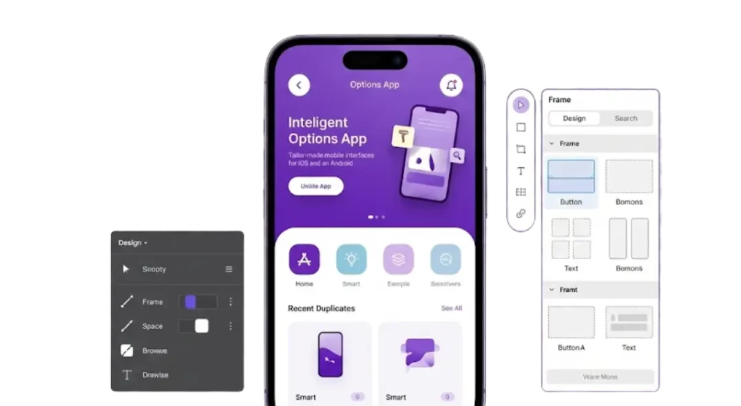 Representing Custom App UI/UX Design Graphics